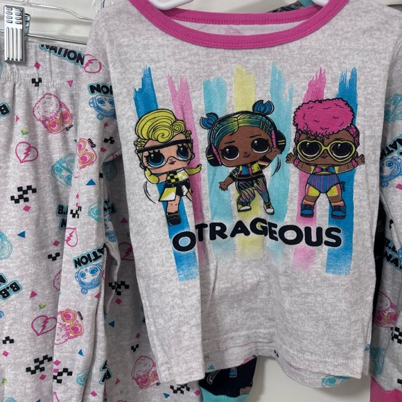 Bundle of 2 L.O.L. Surprise! Kids long sleeve Pajama Sets Gray and Black - Picture 2 of 11